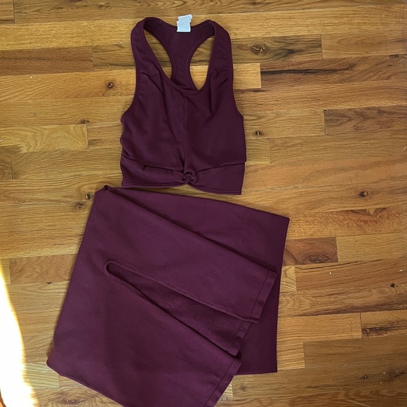 Fabletics Plum Crossover Crop and Pencil Skirt - Picture 2 of 3